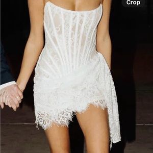 Heiress Beverly Hills xs white mini dress. Lace and corset